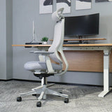 Yallingup Ergonomic Office Chair, White and Grey