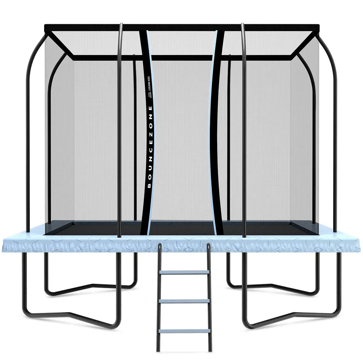 Kids Rectangular Spring Trampoline Set with Safety Enclosure and Ladder