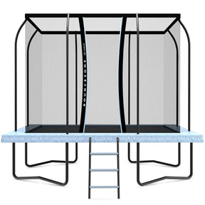 Kids Rectangular Spring Trampoline Set with Safety Enclosure and Ladder