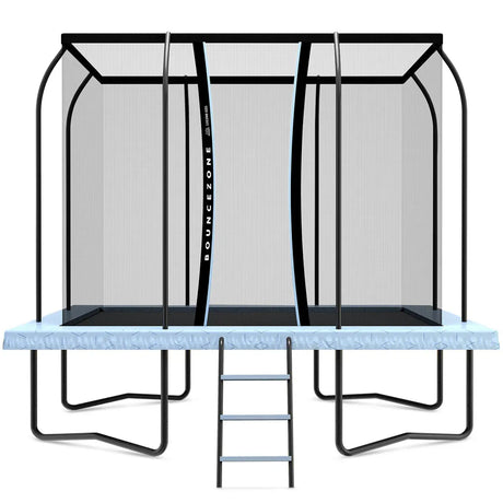 Kids Rectangular Spring Trampoline Set with Safety Enclosure and Ladder