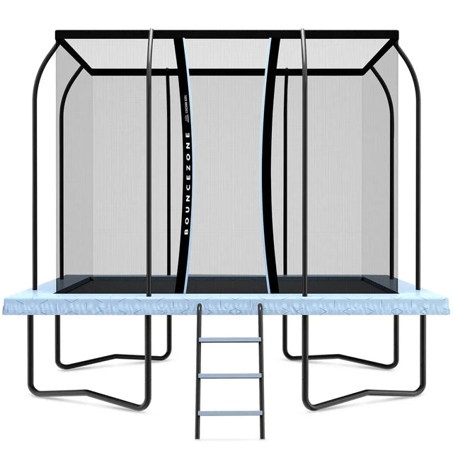 Kids Rectangular Spring Trampoline Set with Safety Enclosure and Ladder