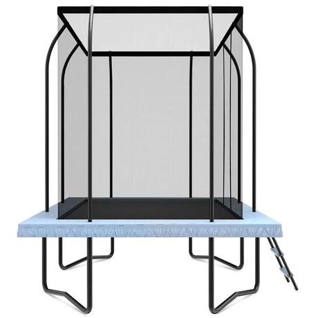 Kids Rectangular Spring Trampoline Set with Safety Enclosure and Ladder