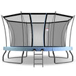 Round spring trampoline with safety enclosure extra large 430cm view 1
