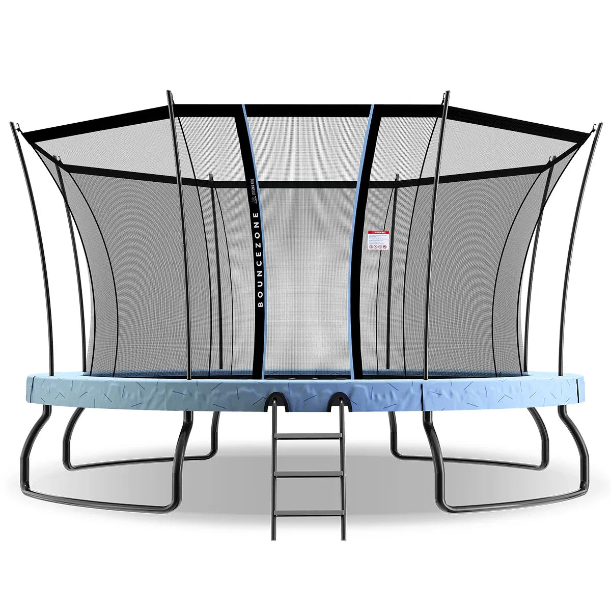 Round spring trampoline with safety enclosure extra large 430cm view 1