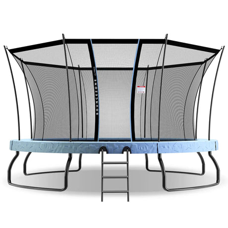 Round spring trampoline with safety enclosure extra large 430cm view 1