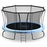 Round spring trampoline with safety enclosure extra large 430cm view 2