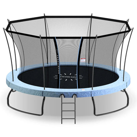 Round spring trampoline with safety enclosure extra large 430cm view 2