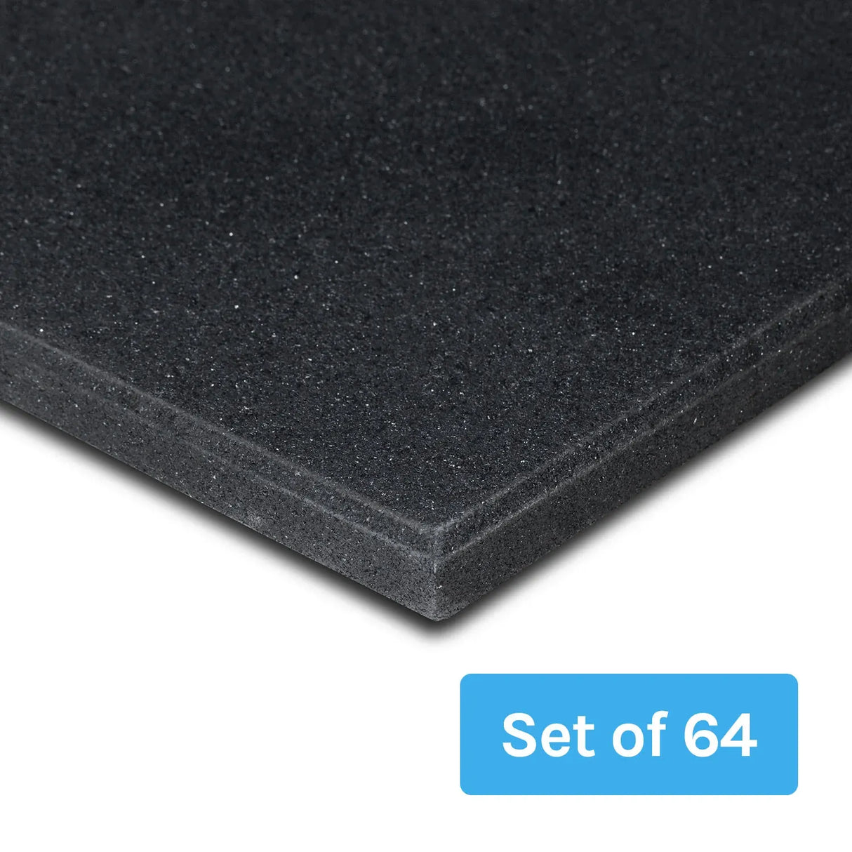 Carmel Commercial Rubber Gym Tile Mat, 15mm, 1m x 1m, 64pcs