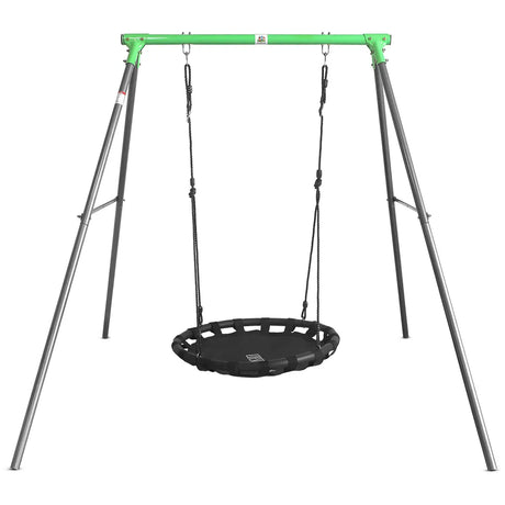 Metal swing set with nest swing