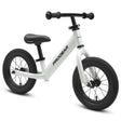 Pearl white 12 inch kids balance bike with padded saddle