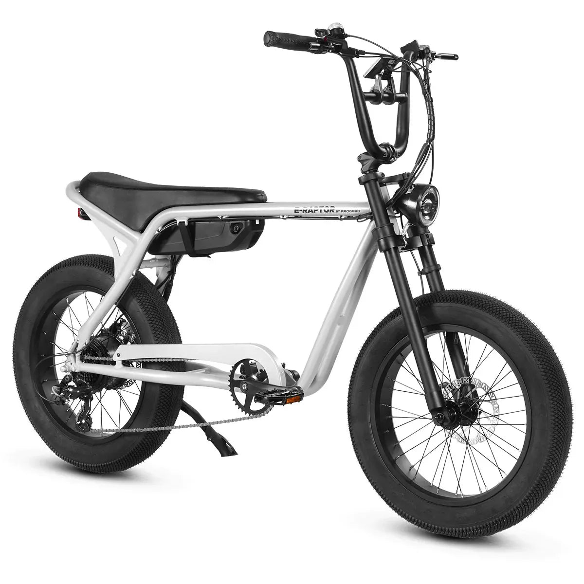 Cool grey electric street bike with fat tyres