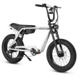 Cool grey electric street bike with fat tyres and throttle