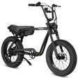 Matte black electric street bike with fat tyres and throttle