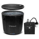 Barrel cold plunge ice bath with chiller unit, 340L inflatable tub