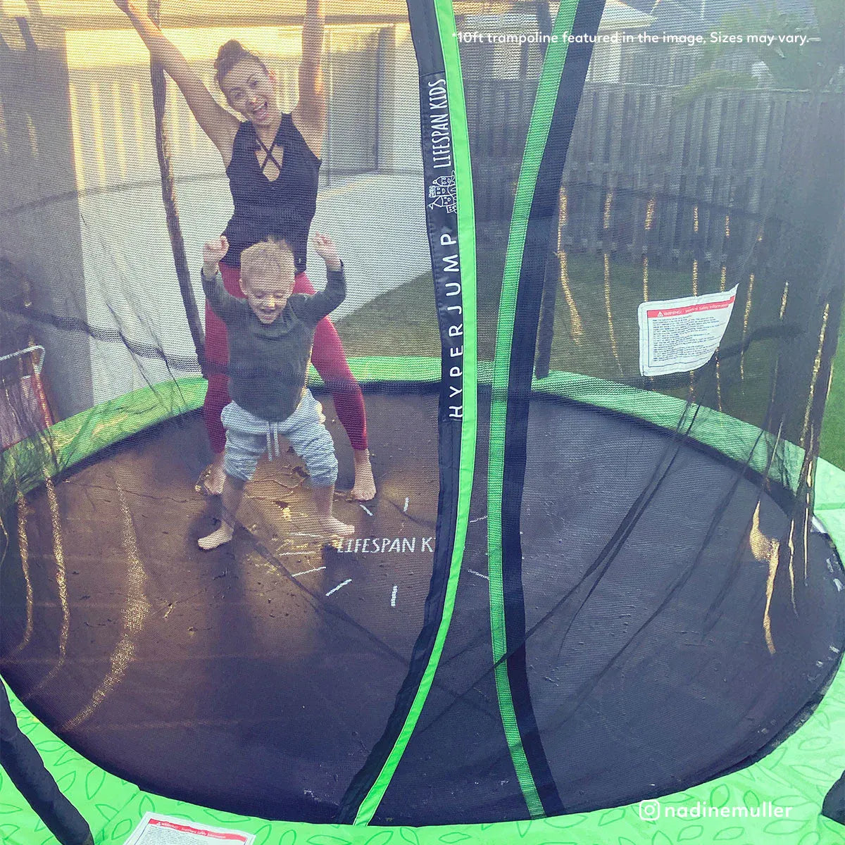 Springless trampoline with safety enclosure 12ft view 2