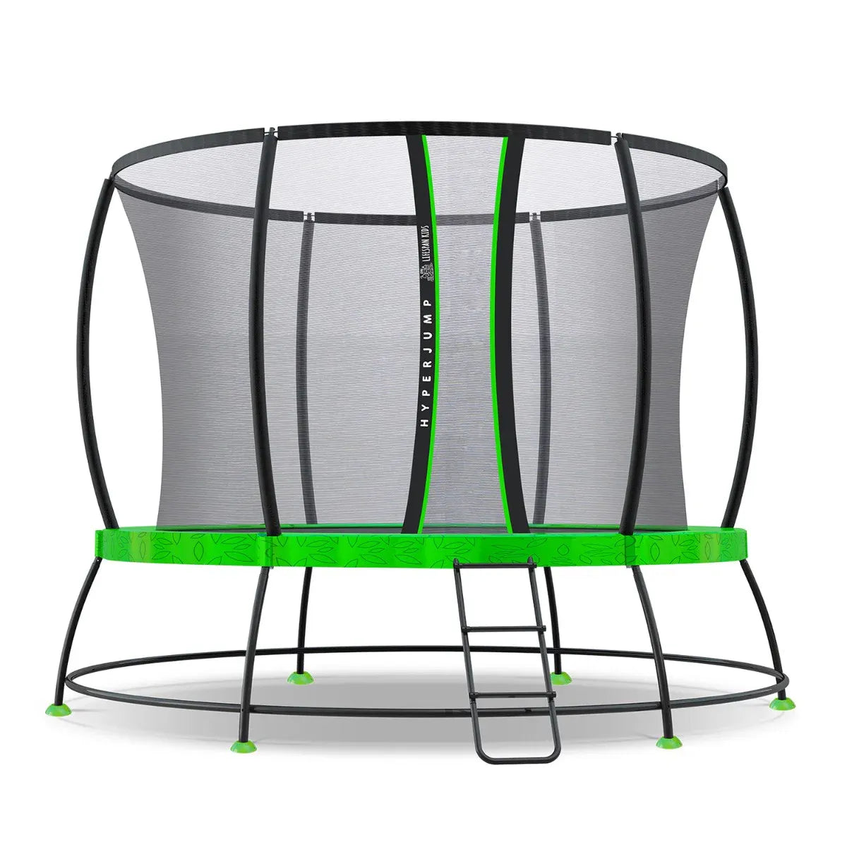 Springless trampoline with safety enclosure 8ft view 1