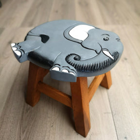 Children's wooden animal stool in an elephant design