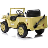 Brooklands Kids Ride On Car, 12V Electric Military Jeep, Khaki