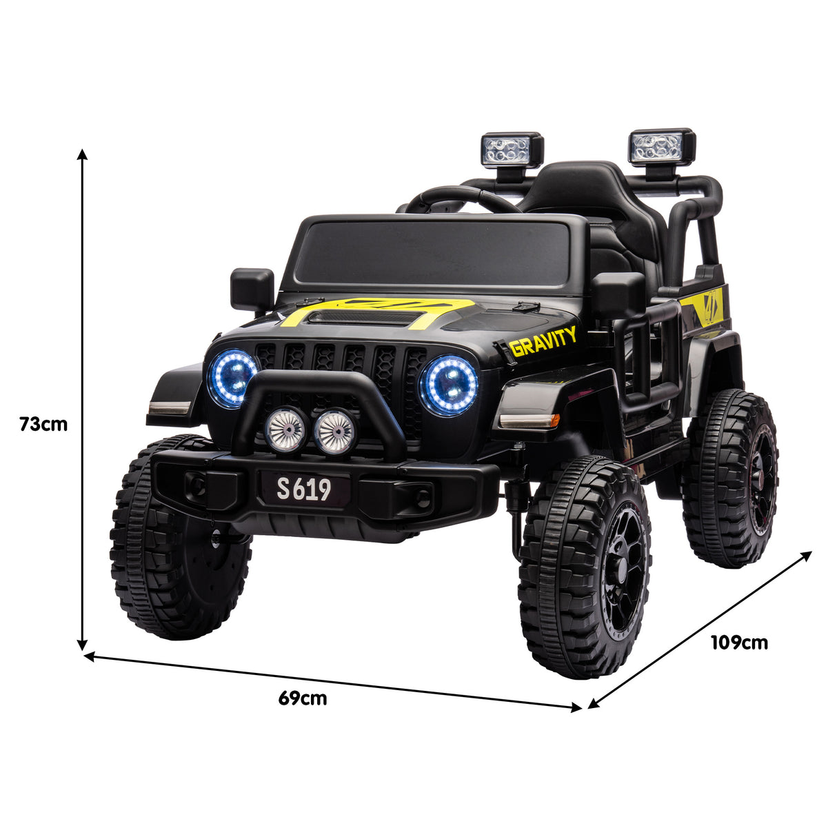 Millbrook Kids Ride On Car, 12V Electric Off Road, Black