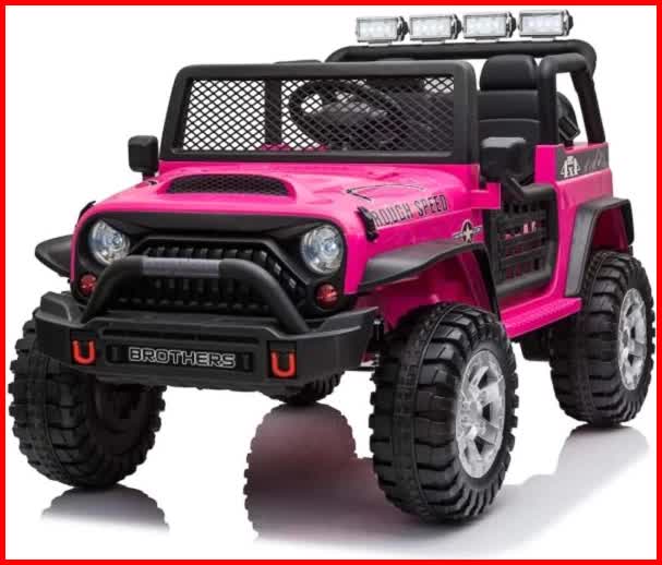 Knockhill Kids Ride On Car, 12V Electric 2 Seater Off Road, Pink