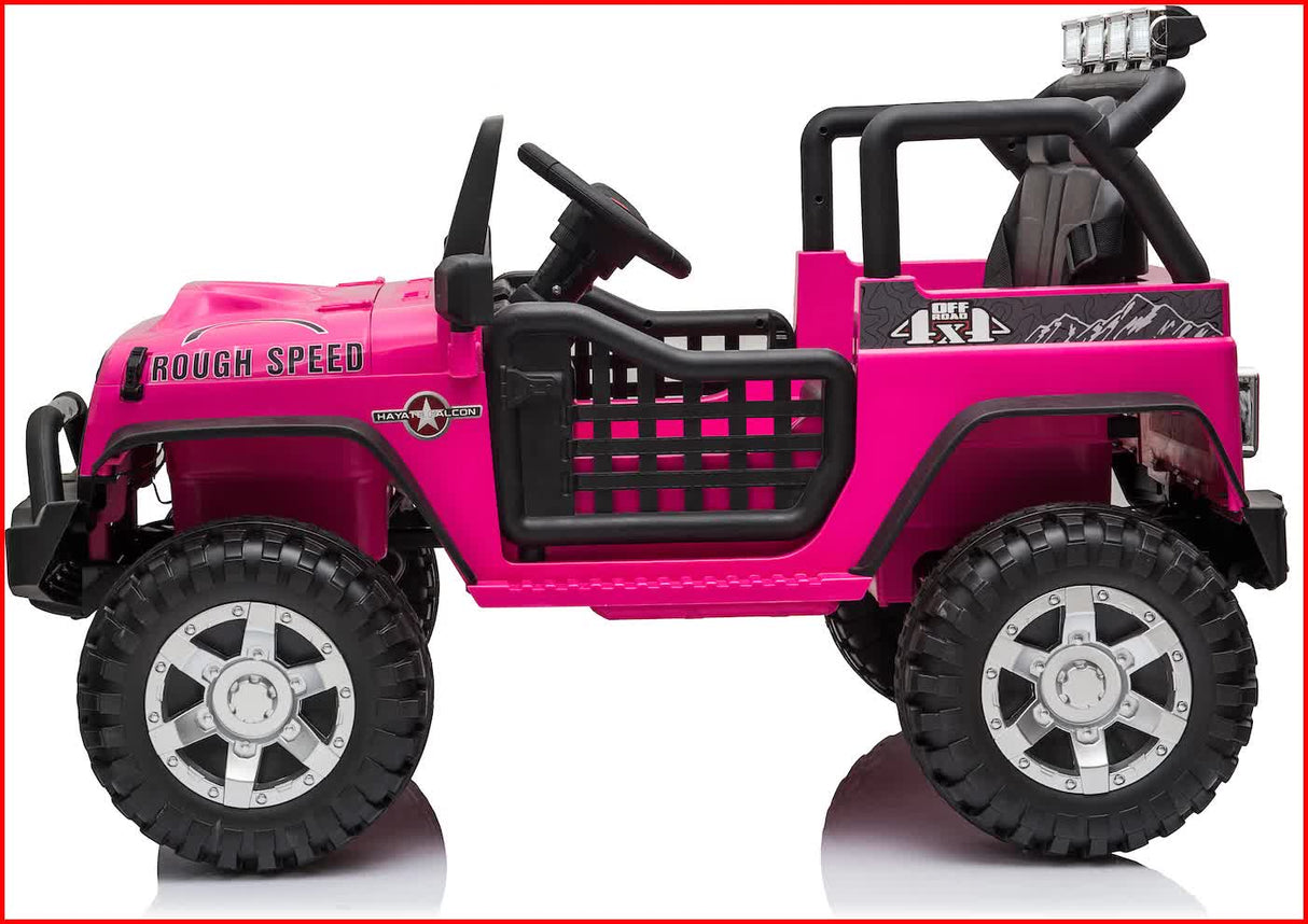 Knockhill Kids Ride On Car, 12V Electric 2 Seater Off Road, Pink