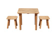 Qtoys Classic Square Table and 2 Stools — Sustainably Sourced Hardwood — Allure Home Collections