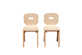 Zanzibar modern wooden kids chairs pair for Montessori playroom