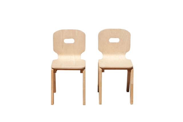 Qtoys Amber Chairs — Set of 2, Modern Silhouette Wooden Kids Chairs — Allure Home Collections