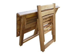 Bali foldable acacia teen desk and chair set in a bedroom study