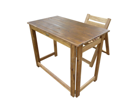 Hardwood Foldable Teen Desk and Chair Set — Acacia Wood, 90 x 70 x 50cm — Allure Home Collections