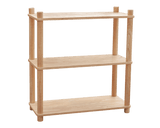 Benmore natural plywood Montessori three tier open shelf for a nursery
