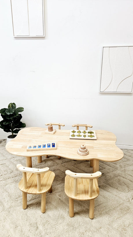 Kids Cloud Table and 4 Chairs Set