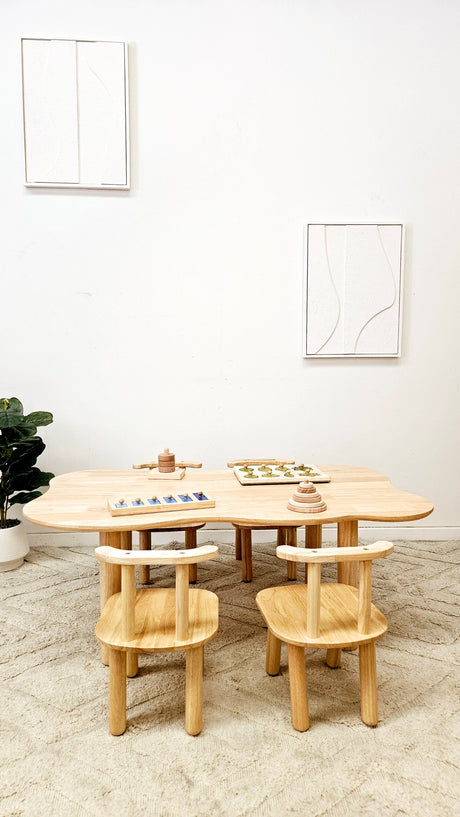 Kids Cloud Table and 4 Chairs Set