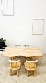Monowai Cloud Kids Table and 4 Chairs, Hardwood
