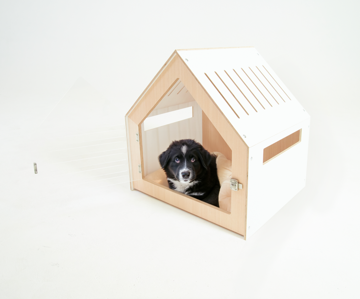 Collie Modern Dog Crate, White, view 3