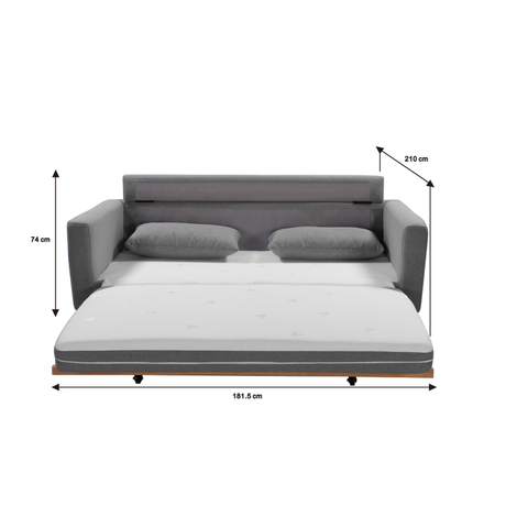SHASA Grey Celadon 2-Seater Pull-Out Sofa Bed — Allure Home Collections