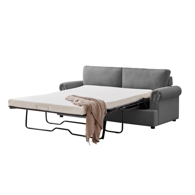 PHEBE Corduroy Dark Grey 3 Seater Sofa Bed