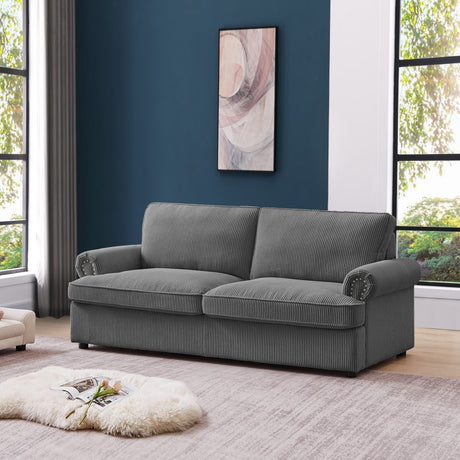 PHEBE Corduroy Dark Grey 3 Seater Sofa Bed
