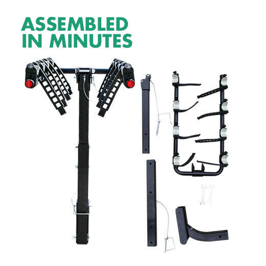 Aalst Foldable Hitch Mount Bike Rack, 3 Bike, 50kg, Black