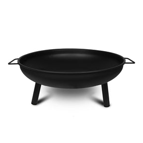 Parawa portable steel outdoor fire pit 60cm with wood storage for garden