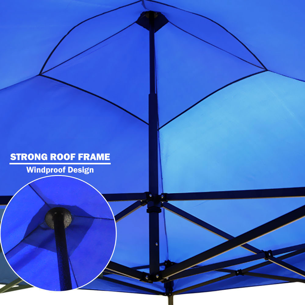 Side view of the blue marquee showing a full length wall panel