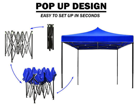 Close up of the adjustable gazebo leg with four height settings