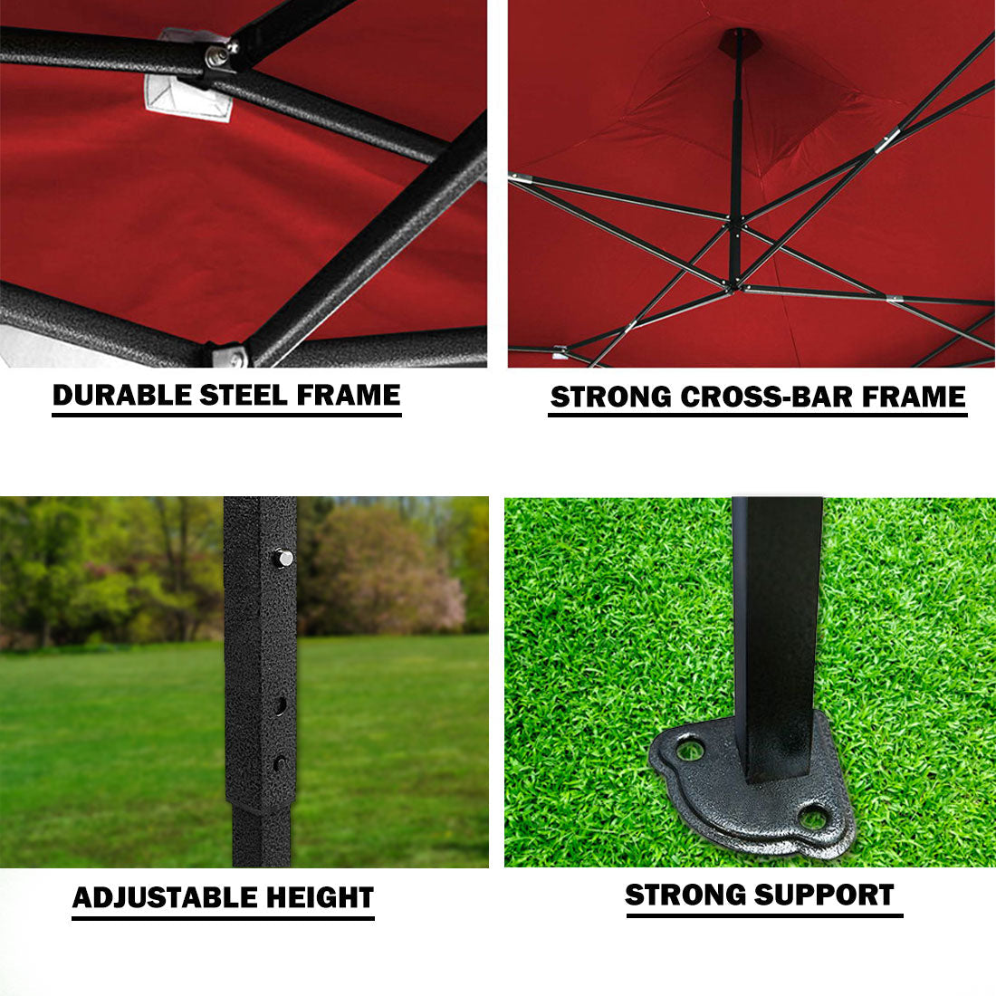 Hook and loop fastening attaching a side wall to the gazebo frame