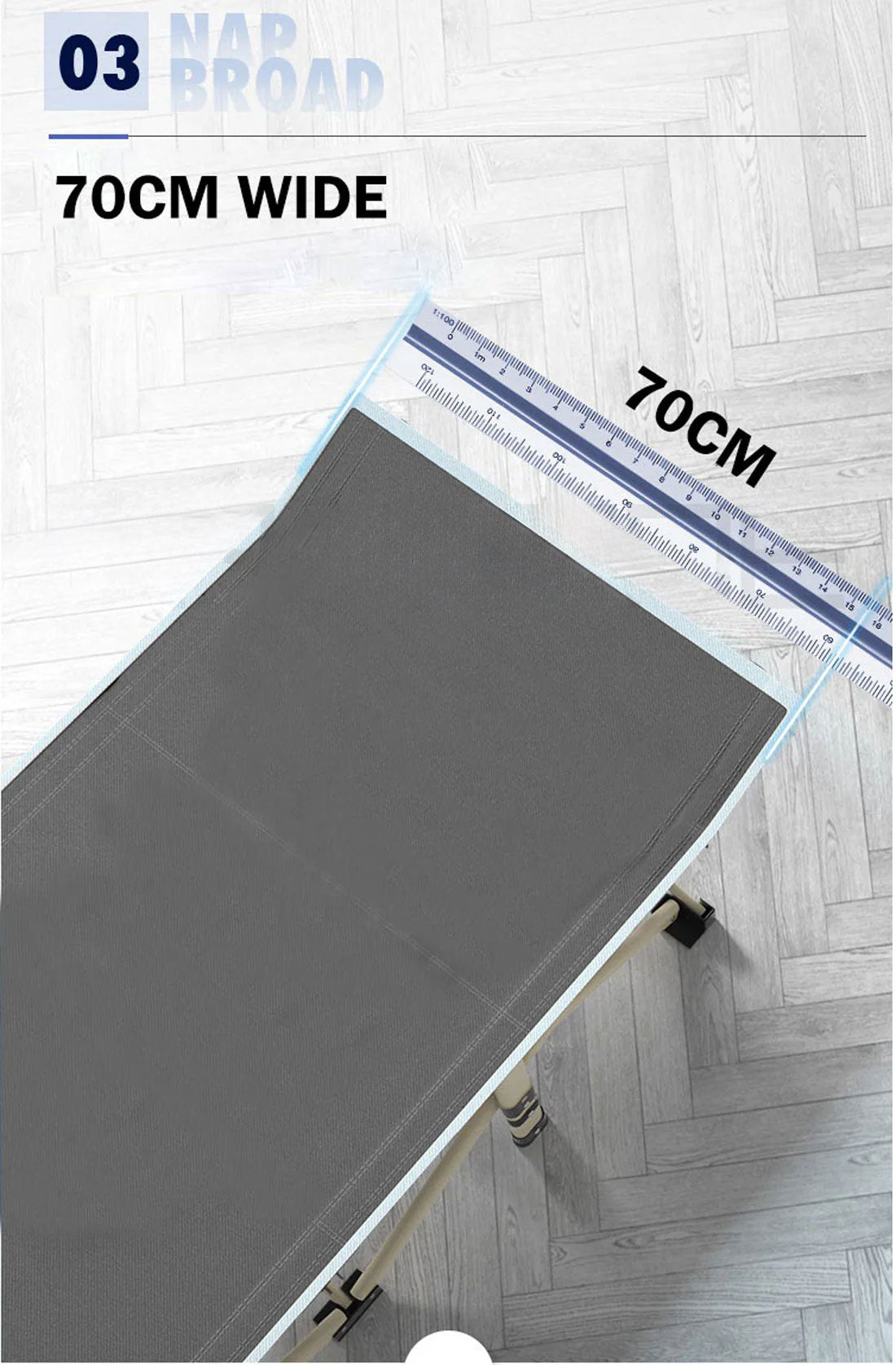 Maligne Camping Stretcher Bed, Single, Grey