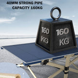 Maligne Camping Stretcher Bed, Single, Navy