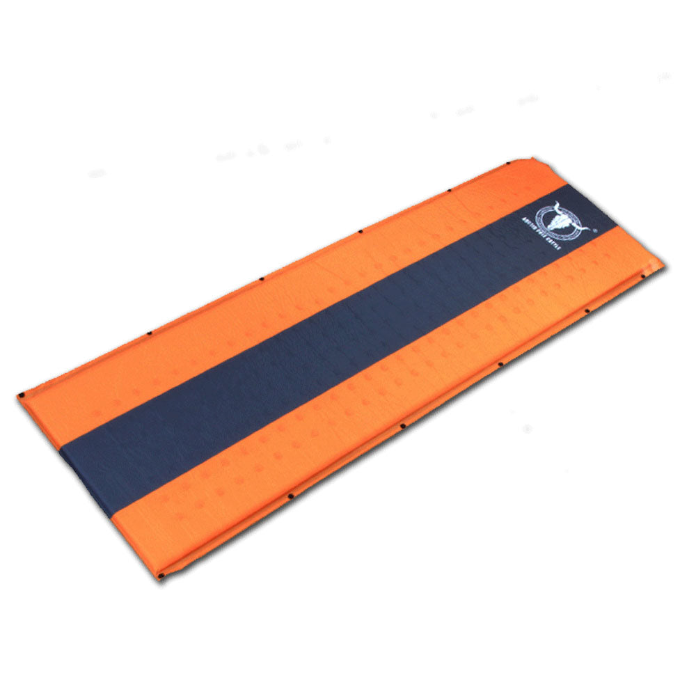 Orange single self inflating joinable camping mat