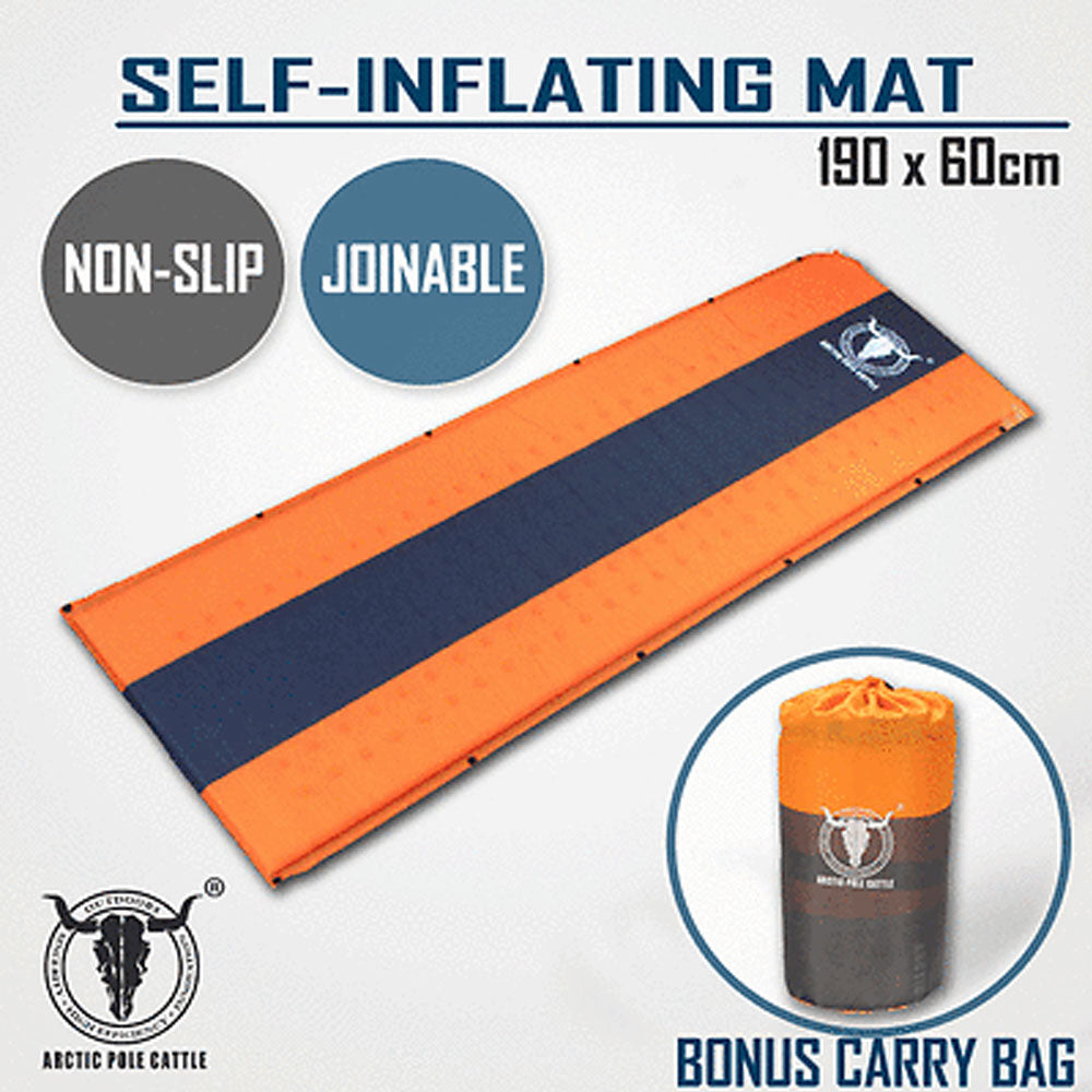 Sentinel Self Inflating Mattress, Single Joinable Orange 2.5cm