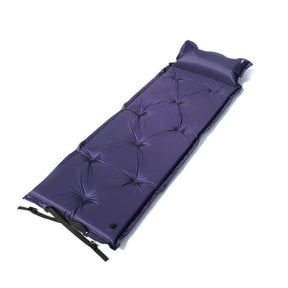 Navy self inflating camping mattress with pillow and carry bag
