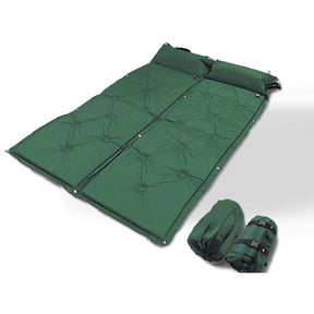 Nakiska green foam self inflating double camping mattress