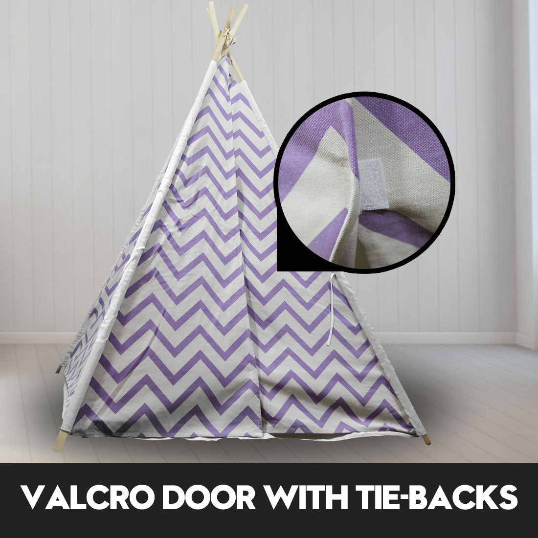 Clearwater Kids Teepee Tent, Giant Cotton Canvas Wigwam, Purple